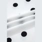 Kendry White Polka Dot Print Round Neck Frilled Long Sleeve Blouse