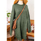 Kenna Green Cable Knit Drop Shoulder Loose Fit Sweater Dress