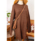 Kenna Coffee Cable Knit Drop Shoulder Loose Fit Sweater Dress
