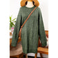 Kenna Green Cable Knit Drop Shoulder Loose Fit Sweater Dress