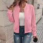 Kenzi Pink Baseball Collar Baseball Jacket