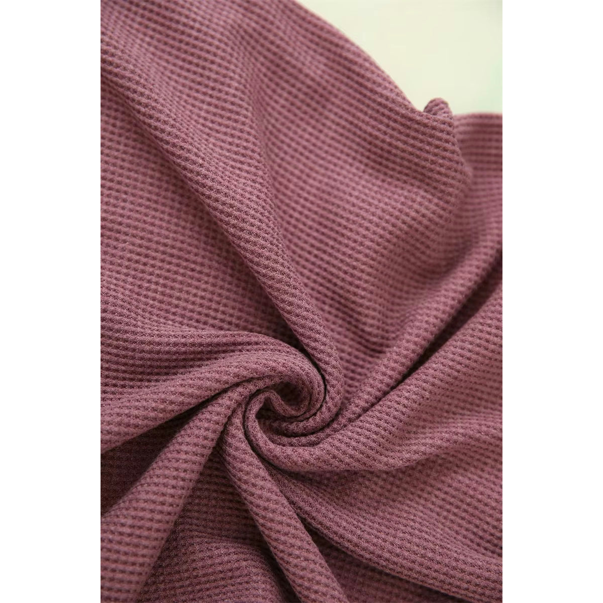 Keri Mauve Moments Waffle Henley Top