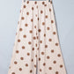 Joey Khaki/Brown Polka Dot Wide Leg Elastic Waist Casual Pants