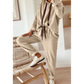 Andria Parchment Lace Drawstring Pullover Hoodie and High Waist Pants Corduroy Suit