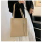 PU Leather Structured Tote Handbag with Metal Ring Detail - 4 Colors