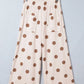 Joey Khaki/Brown Polka Dot Wide Leg Elastic Waist Casual Pants