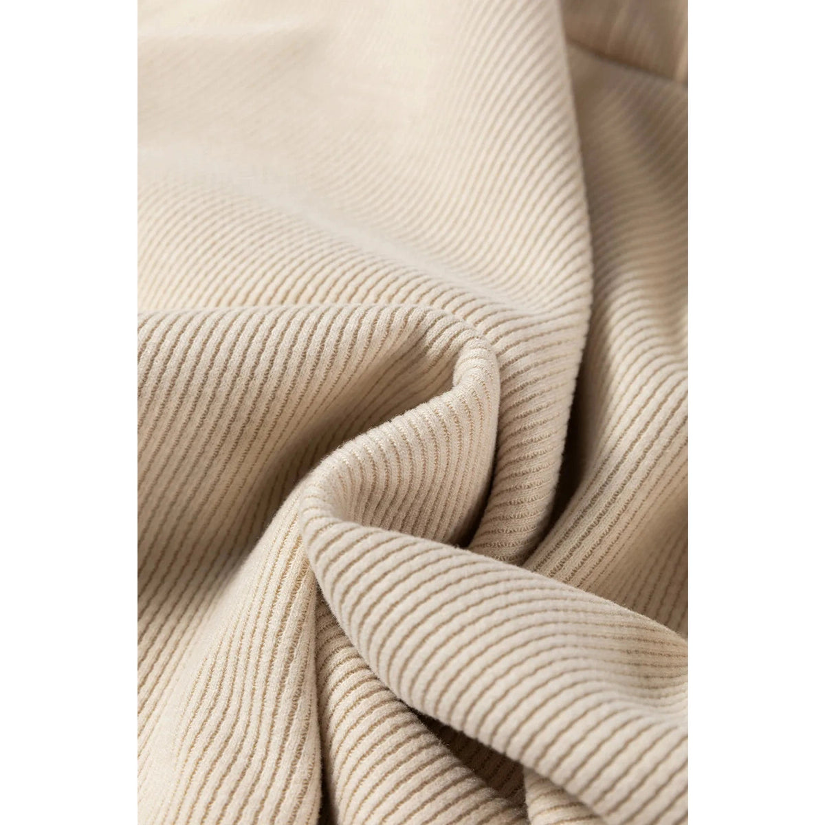 Andria Parchment Lace Drawstring Pullover Hoodie and High Waist Pants Corduroy Suit