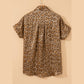 Khari Gold Metallic Leopard Short Sleeve Casual Shirt