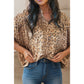 Khari Gold Metallic Leopard Short Sleeve Casual Shirt