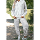 Kiandra Light Grey Abstract Print Loose Drop Sleeve Hoodie Elastic Waistband 2pcs Pant Set