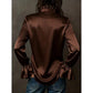 Kierra Mocha Luxe Satin Blouse