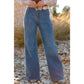 Kilby Multi Buttons High Waist Wide Leg Jeans With Pockets
