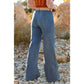 Kilby Multi Buttons High Waist Wide Leg Jeans With Pockets