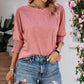 Kim Pink Ruffle Cuff Long Sleeve Top