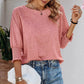 Kim Pink Ruffle Cuff Long Sleeve Top