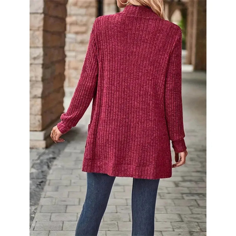 Kimba Wine Open Front Lightweight Cardigan
