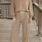 Kimmie Khaki Leopard Star Print Long Sleeve Loose Casual Two Piece Pants Set