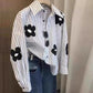 Kira Floral Striped Long Sleeve Shirt