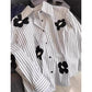 Kira Floral Striped Long Sleeve Shirt