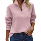Kirra Pink Quarter Zip Ribbed Long Sleeve Top