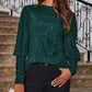 Kirstie Dark Emerald Sequin Puff-Sleeve Blouse