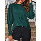 Kirstie Dark Emerald Sequin Puff-Sleeve Blouse