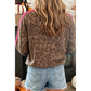 Kita Brown Leopard Print Striped Detail Relaxed Pullover Sweatshirt