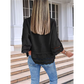 Kitta Black 3/4 Bell Sleeve Button Down Blouse