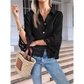 Kitta Black 3/4 Bell Sleeve Button Down Blouse