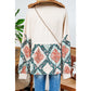 Klaudia Paisley Geometric Patchwork Crew Neck Loose Fit Top