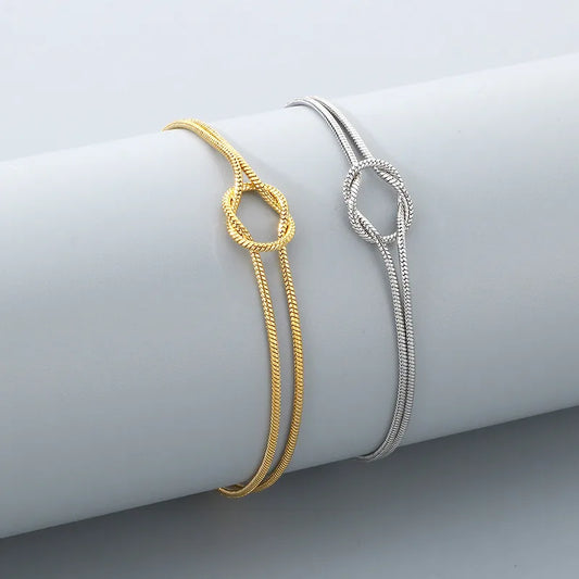 18K Gold Plated Knot Bracelet - 2 Colors