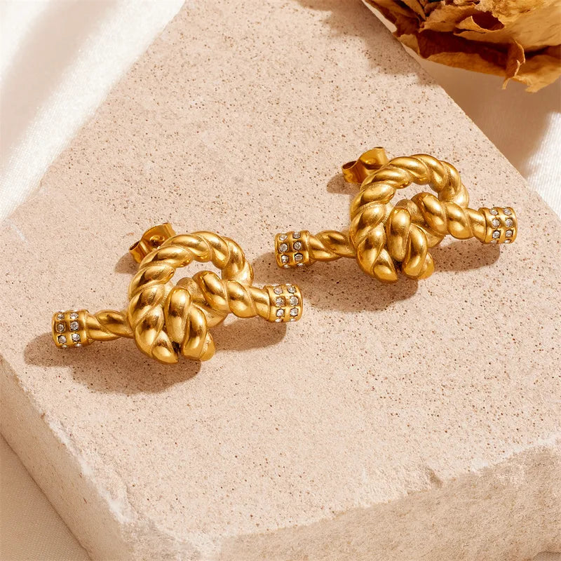 18K Gold Plated Knot Earrings - 2 Colors