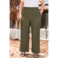 Konner Jungle Green PLUS SIZE Textured Shirred High Waist Casual Pants