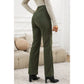 Korban Green High Waist Square Pockets Corduroy Pants