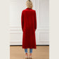 Krista Red Velvet Open Front Pocketed Long Duster