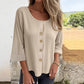Kristy Apricot Button Front 3/4 Sleeve Blouse