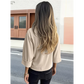 Kristy Apricot Button Front 3/4 Sleeve Blouse