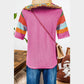 Krysta Orange Color Block Eyelet Casual Sweater T Shirt