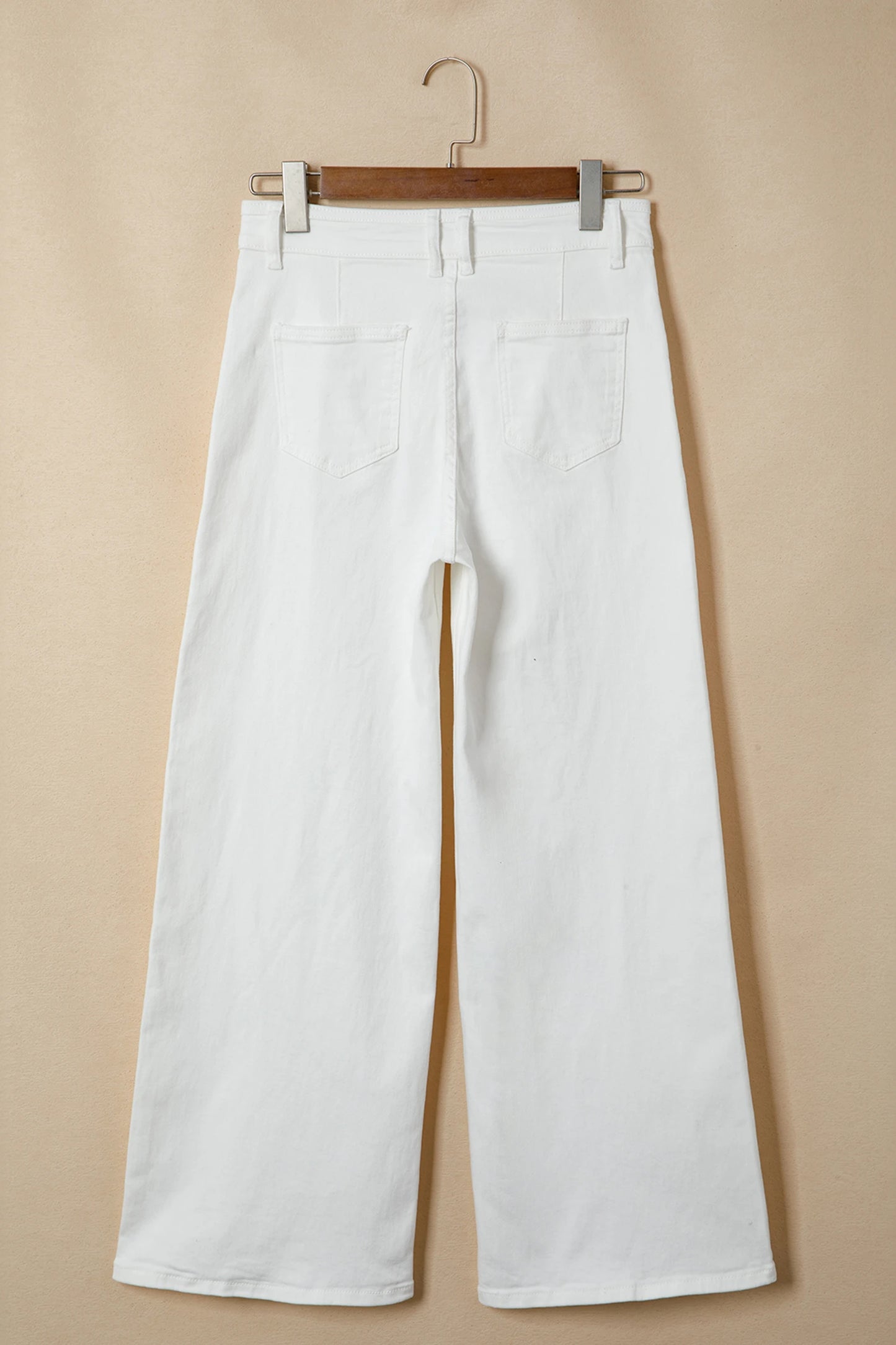Kyler White Solid Color Loose Casual Jeans