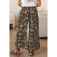 Leeza Leopard Print Wide Leg Casual Pants