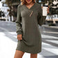 Lorella V Neck Ribbed Loose Fit Dress