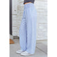 Lashandra Sky Blue Stripe Shirred High Waist Loose Pants