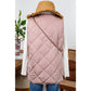 Lunden Pink Reversible Black Fleece Lined Quilted Zip up Vest