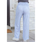 Lashandra Sky Blue Stripe Shirred High Waist Loose Pants