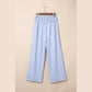 Lashandra Sky Blue Stripe Shirred High Waist Loose Pants