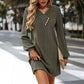 Lorella V Neck Ribbed Loose Fit Dress