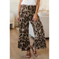 Leeza Leopard Print Wide Leg Casual Pants