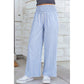 Lashandra Sky Blue Stripe Shirred High Waist Loose Pants