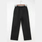 Lachelle Black Fleece Lined Leopard Drawstring Elastic Waist Solid Pants