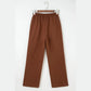 Lachelle Coffee Fleece Lined Leopard Drawstring Elastic Waist Solid Pants
